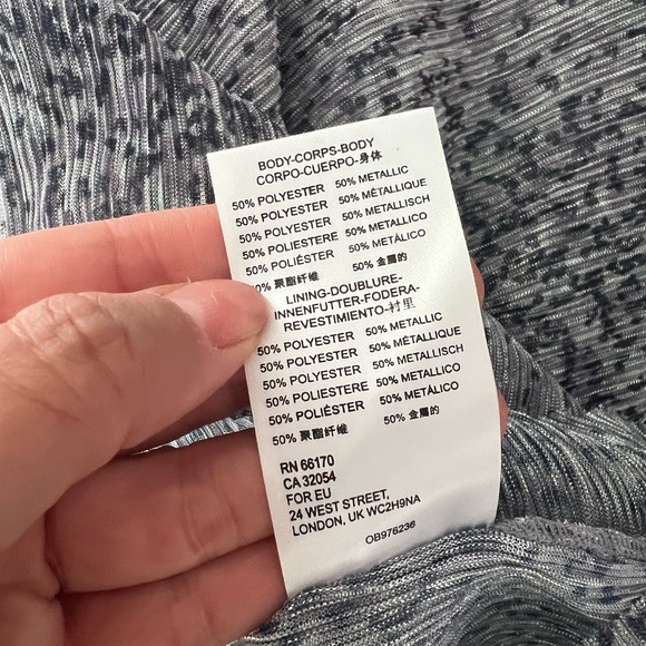 ANTHROPOLOGIE Metallic Silver Shimmer Layered Sleeveless Top Sz XL - Picture 5 of 5